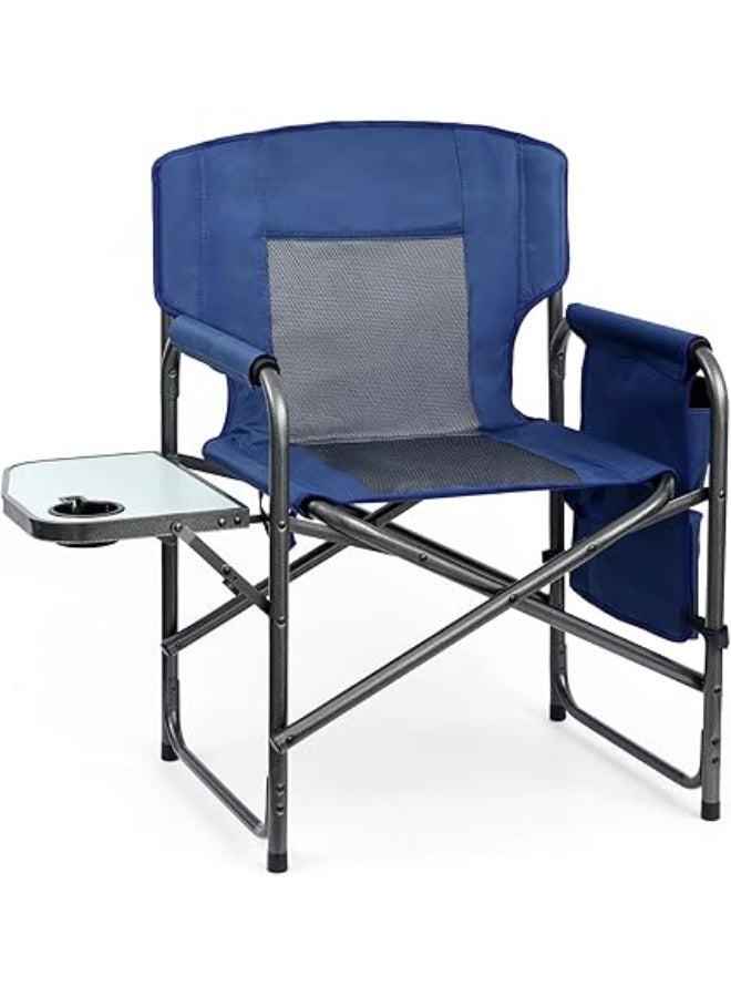 Yestomo Directors Chair, Camping Chairs for adults, Heavy Duty Camping Chairs with Side Table, Lawn Chairs with Side Pockets Carry Straps - Image 1